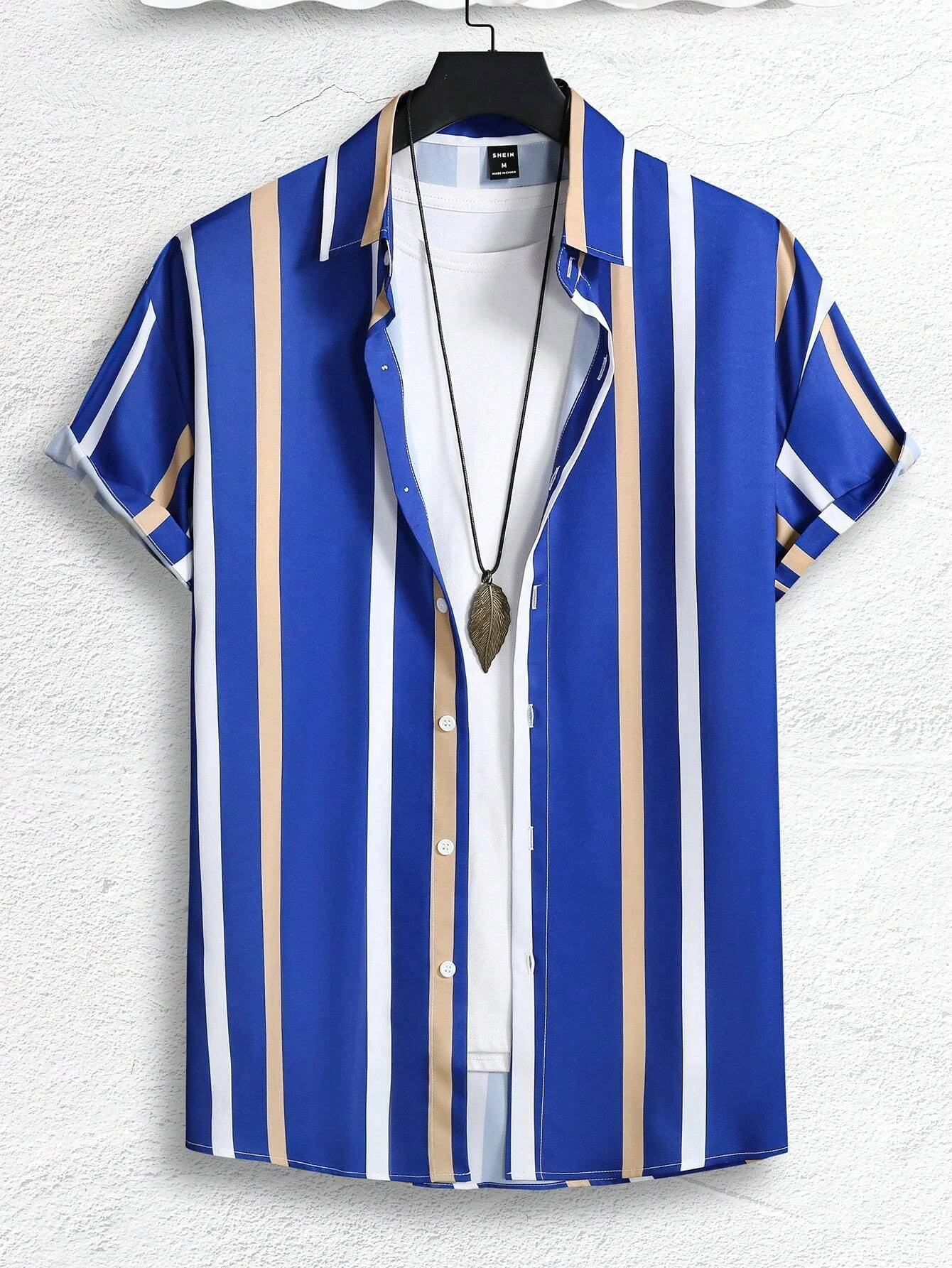 Herren Damen Stripe Print Design Shirt Tops Kurzarm hemden Casual Fashion Casual Button Kurzarm Tops