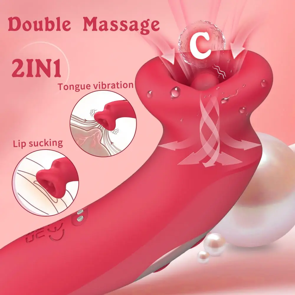 LICKLIP Tongue G Spot Vibrator Adult Massager Sucking Vibrator Clitoral Nipple Anal Stimulator Sex Toys Vibrator for Woman 18+