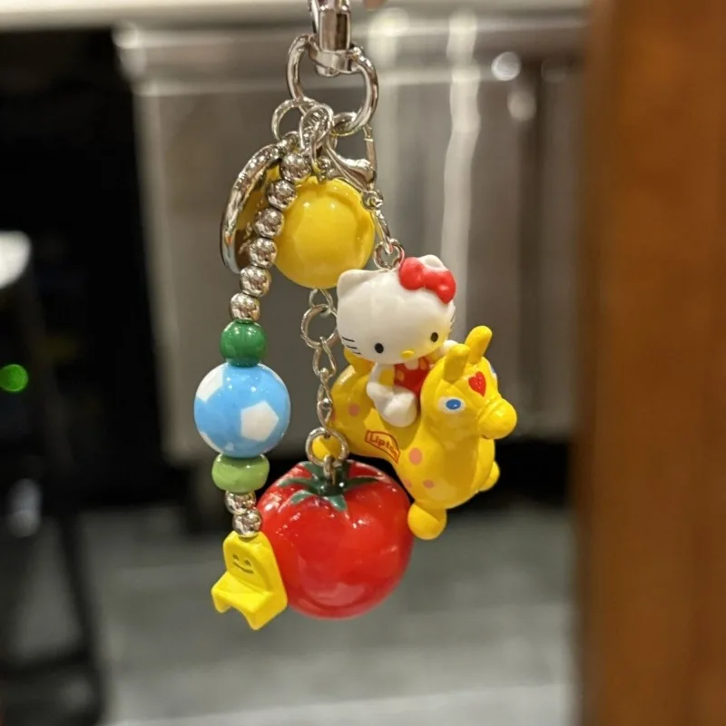 

Kawaii Hello Kitty Sanrio Student Cute Cartoon Keychain Children Mobile Phone Decoration Bag Pendant Christmas Gifts for Kids