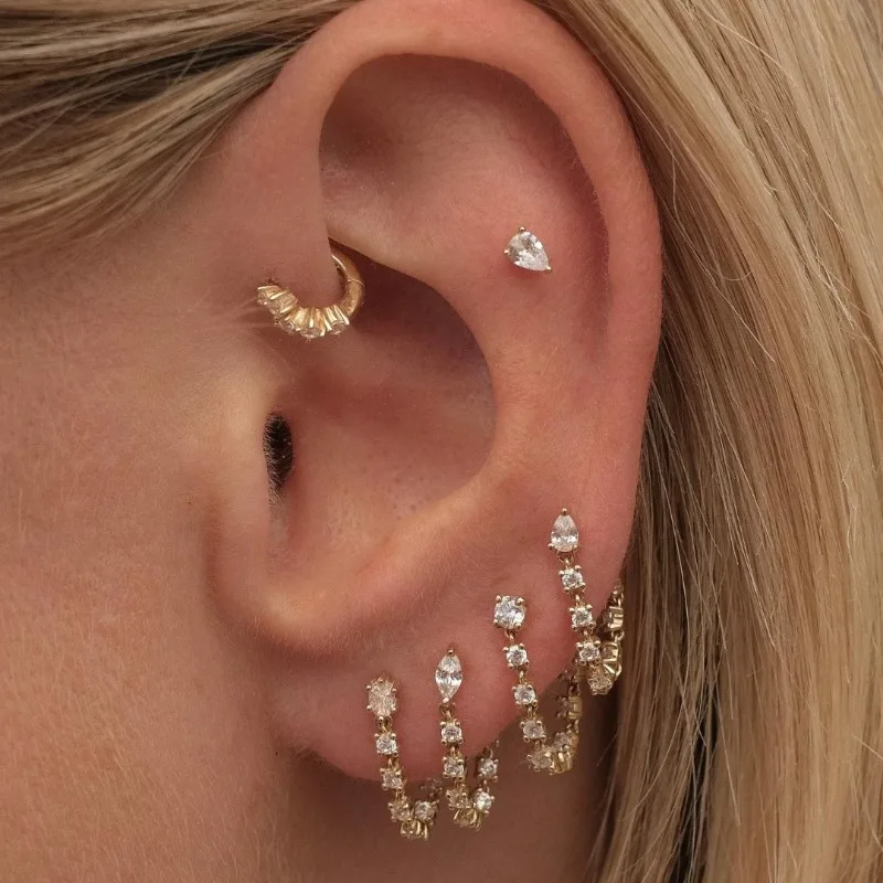 6pcs 925 Sterling Silver Earrings Set for Women Teen Girls Fine 18K Real Gold Plated Galaxy Starlight Tassel Earring Jewelry Set