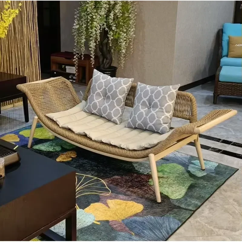Rattan Chair Single Sofa Chair Lazy Balcony Leisure Chair New Chinese Style Furniture