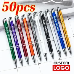 50pcs/Set HotSell Custom Ballpoint Pen Metal Pen Support Custom Logo Advertising Wholesale Personalized Pen Advertising Gift