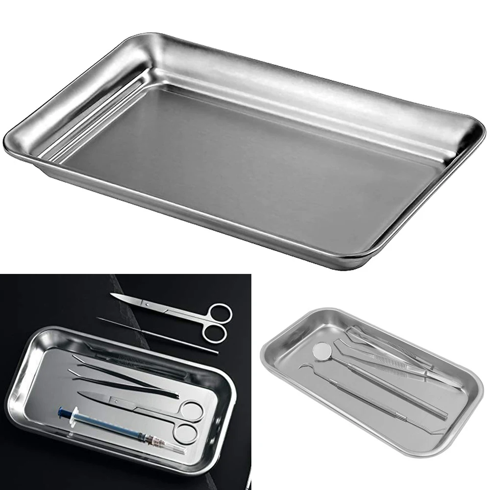 1PC Nail Art Equipment Plate Stainless Steel Doctor Surgical Dental Tray Cosmetic Storage Tray False Nails Dish Supplies Tools