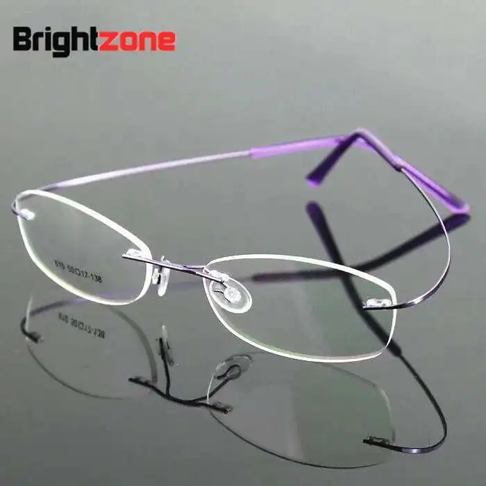 9 Colors Lightest Optical glasses Memory Titanium Alloy Rimless  Frame Myopia Prescription Glasses 1.56 1.61 Progressive Lenses