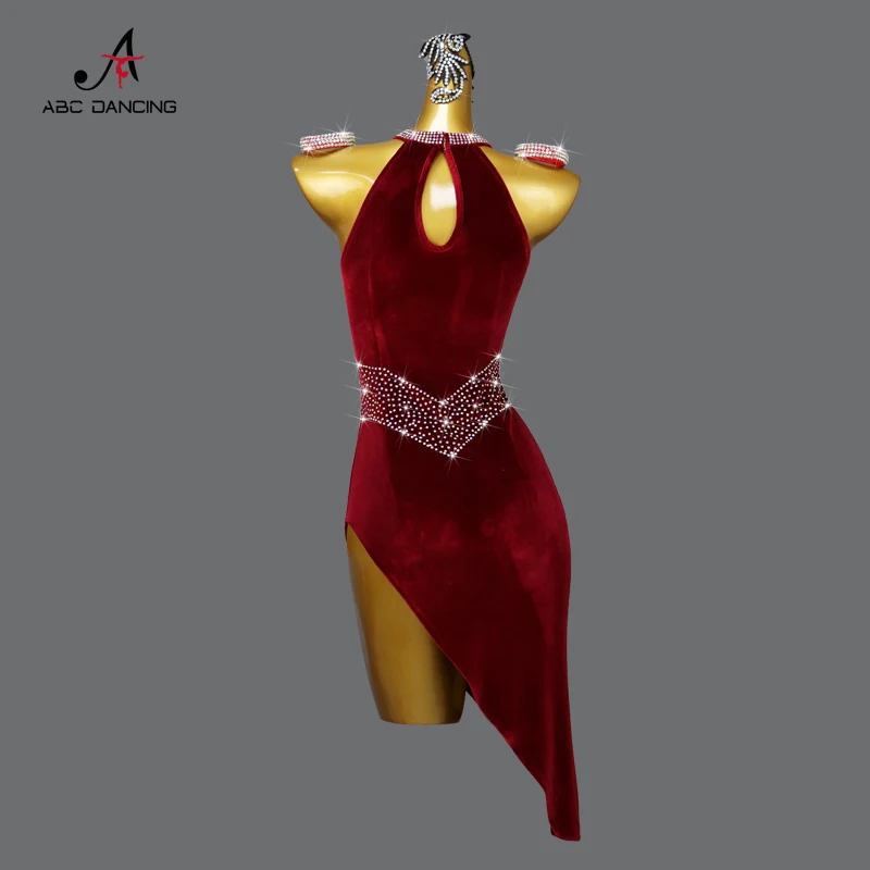 2024 Red Latin Dance Dress Sexy Girls Skirt costume for Party Women Sports Clothes Line Suit Stage Practice Dancewear Customized