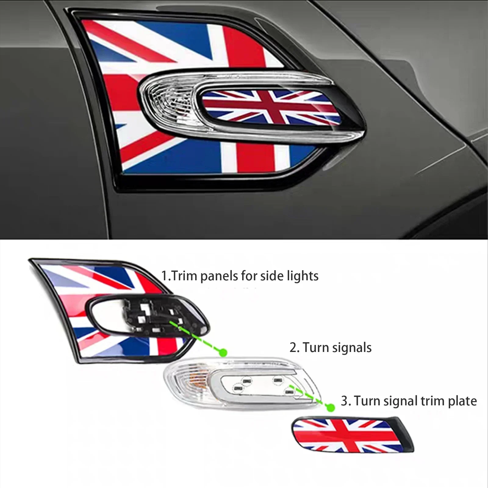 Turn Signal Fender Cover For MINI Cooper ONE JCW F54 F56 F55 F57 Side Marker Lamp ABS Badge Sticker Replacement Scuttle Insert