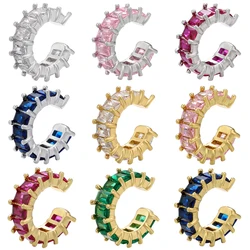 ZHUKOU gold color CZ Crystal Ear Cuff C Shape Ear Clips No Pierced earrings for women Jewellery Elf Ear Clip earrings VE559