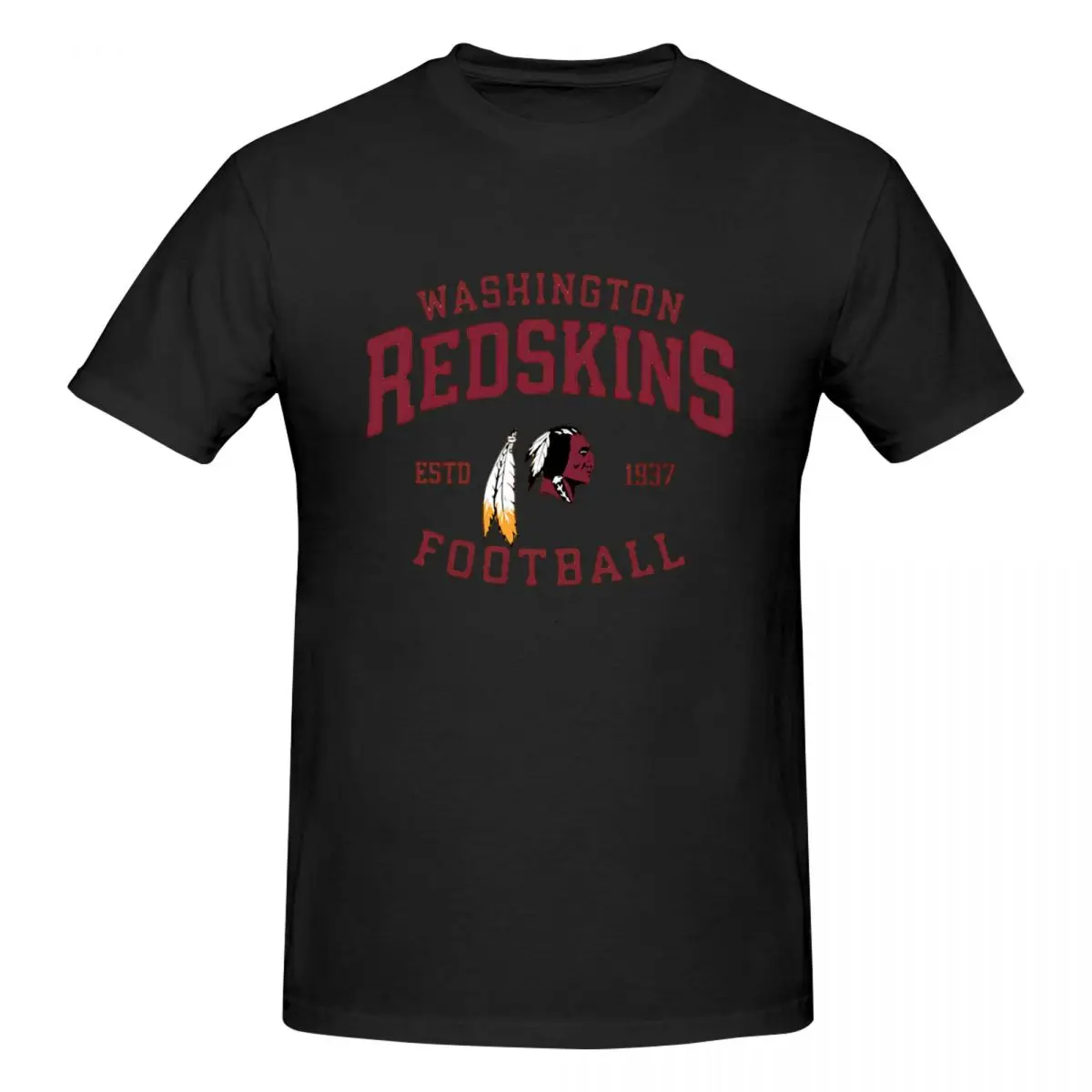 Washington Redskins By El Mehdi Men T-Shirt Classic Oversized T Shirts Men's O-Neck Cotton Tees Short Summer Male