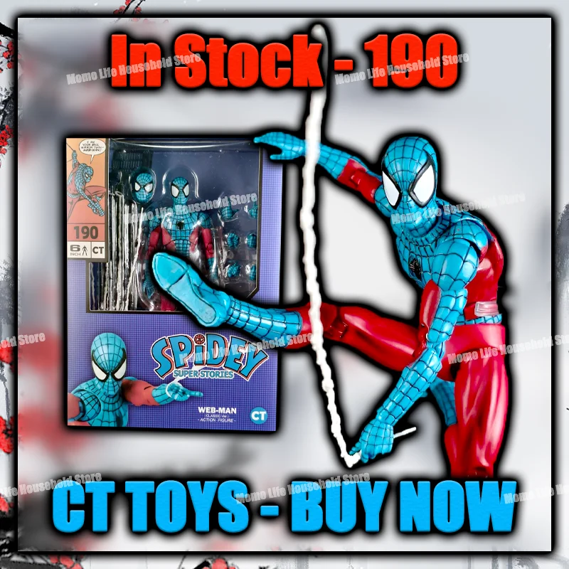

In Stock Ct Toys Spiderman Figure Web Man Mafex 190 Spidey Super Stories Webman Spider-Man Anime Action Figure Custom Gifts Toys