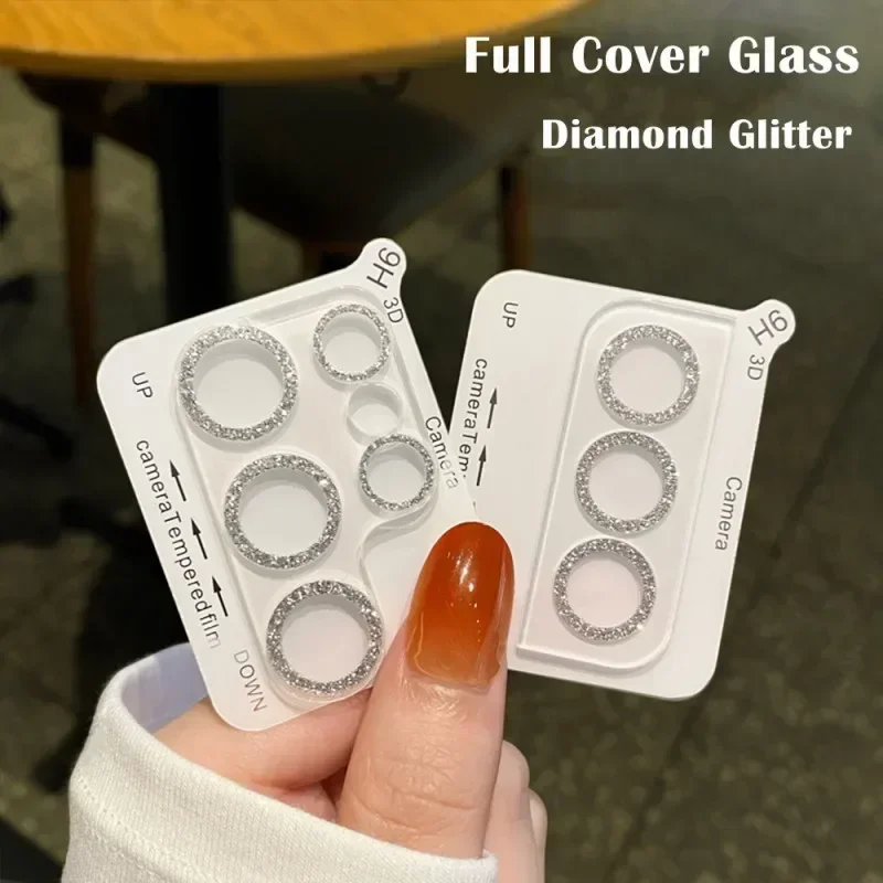 Vollständiger Linsenschutz für Samsung Galaxy S26 Ultra S25 S24 S23 Ultra S26 Plus Glitzer-Kamera-Schutz aus gehärtetem Glas