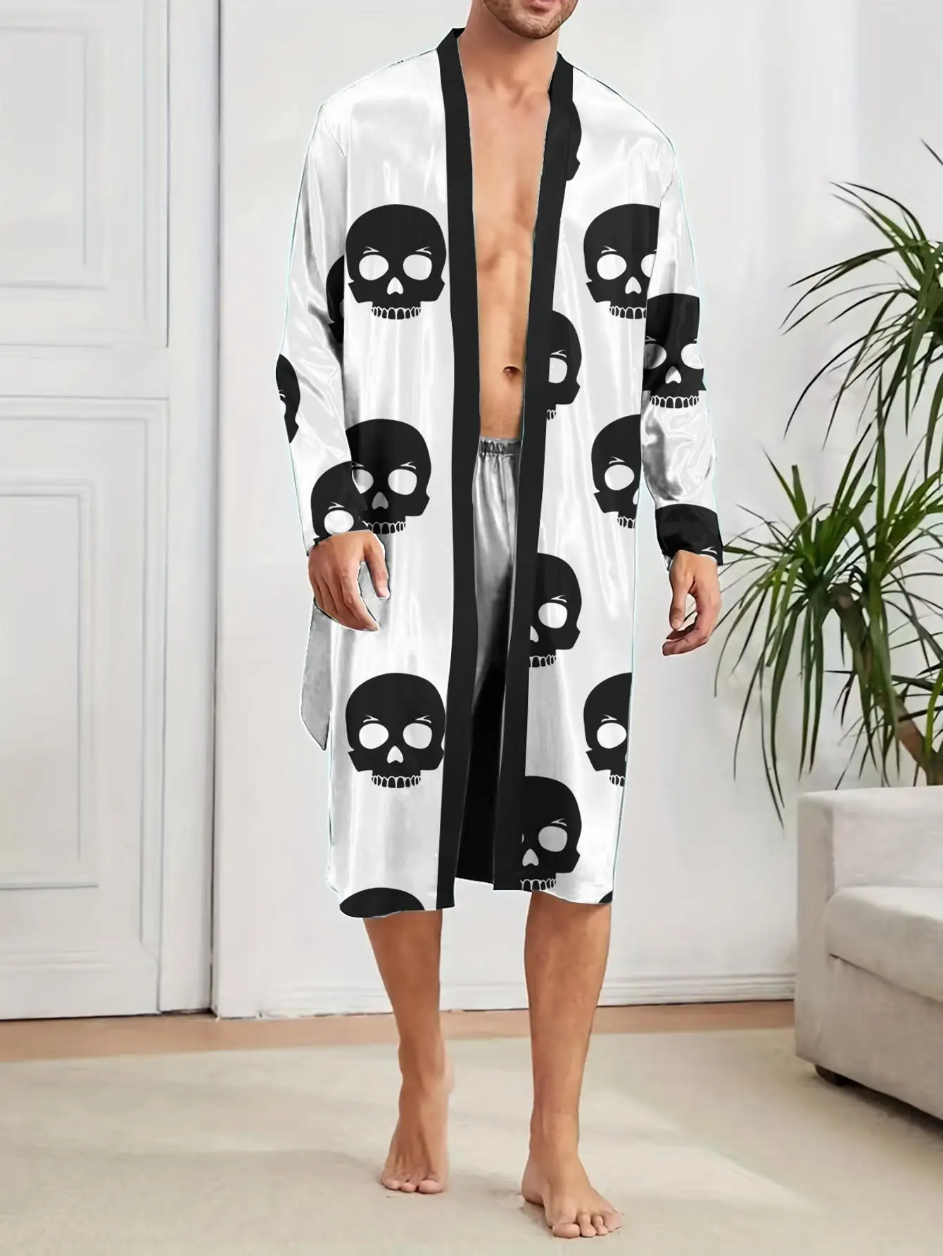 1pcs Men's Robes 2026 Spring/Summer Bathrobe sleepwear Men's bathrobe Graphic Robe man Breathable 3D Printed Sleepwear