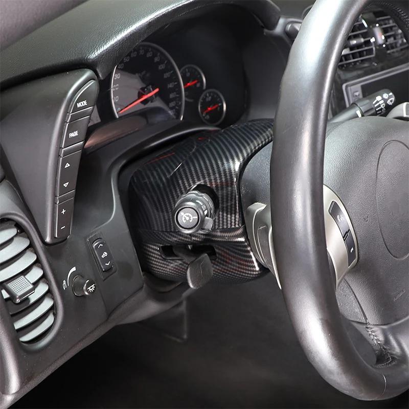 

For Chevrolet Corvette C6 2005-2013 ABS carbon fiber style steering wheel base cover interior modification accessories
