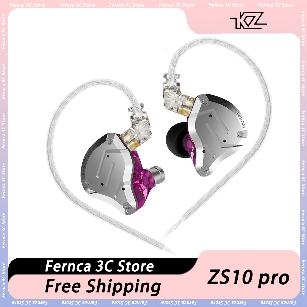 

Kz Zs10 Pro Wired Earphones In Ear Hifi Earplugs Hybrid Monitor Music Outdoor Sport Noise Games Reduction Headphones Custom Gift