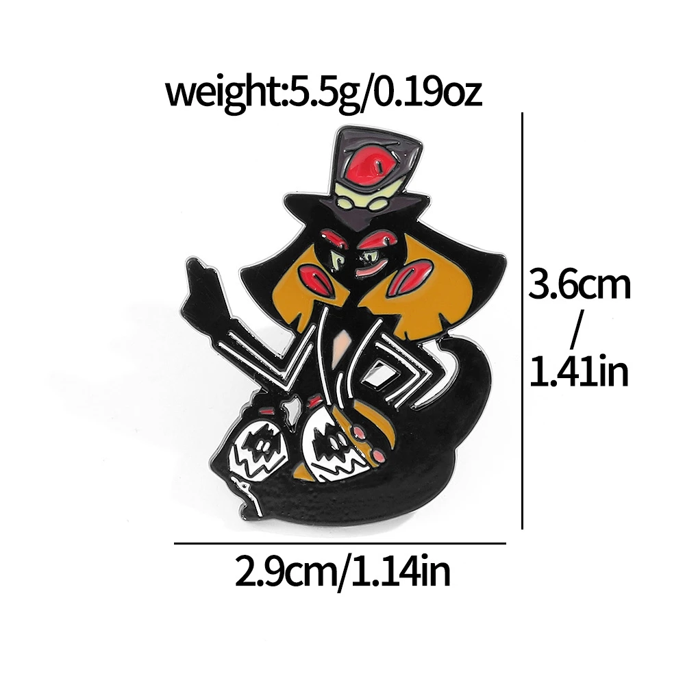 Anime Charlie Morningstar Vaggie Cosplay Costume Accessories Brooch Pin Cartoon Backpack Pendant Metal Prop Gift