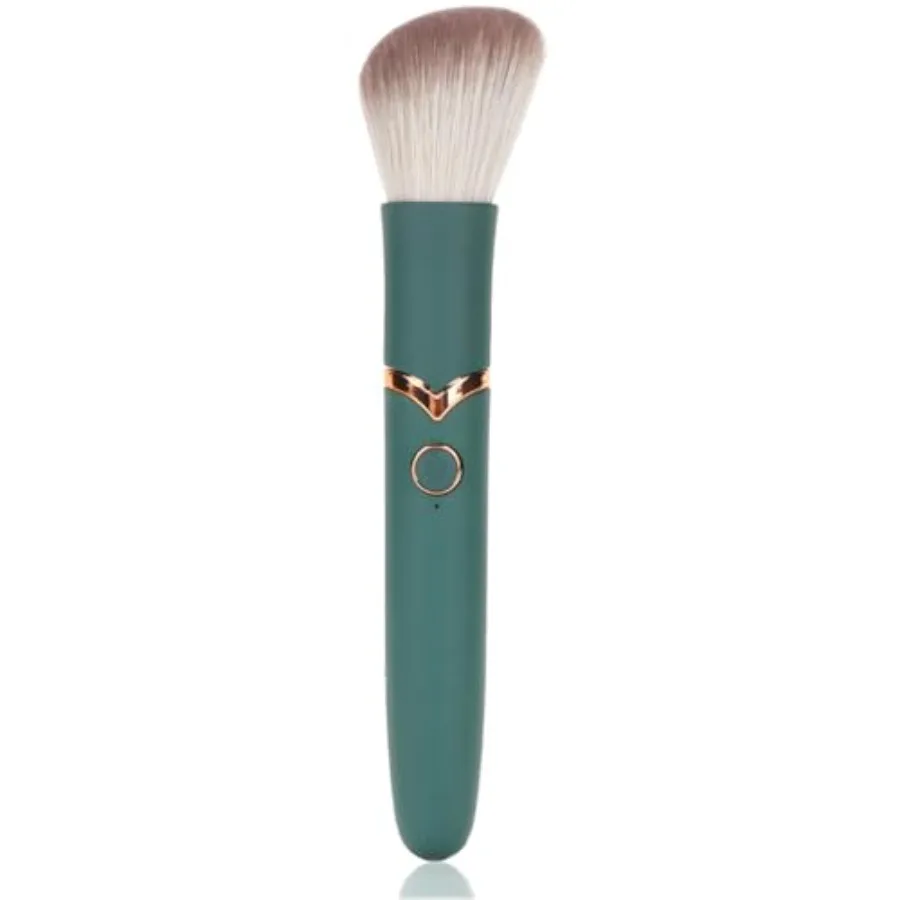 

Electric Makeup Brush USB Rechargeable Cosmetic Brush Soft Makeup Brush 10 Gears Vibration Levels Green For Traveling