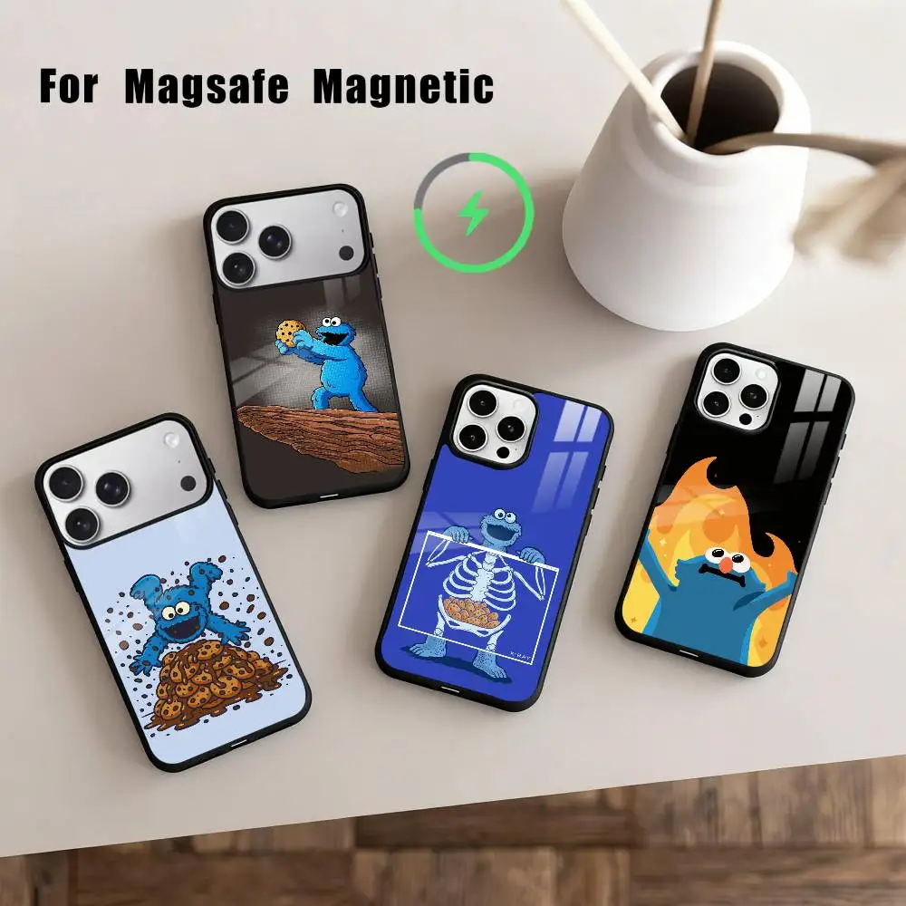 

C-Cookie-M-Monster-R Funny Phone Case For iPhone17,16,15,14,13,12,11 Plus,Pro Max Magnetic For Magsafe Wireless Charging