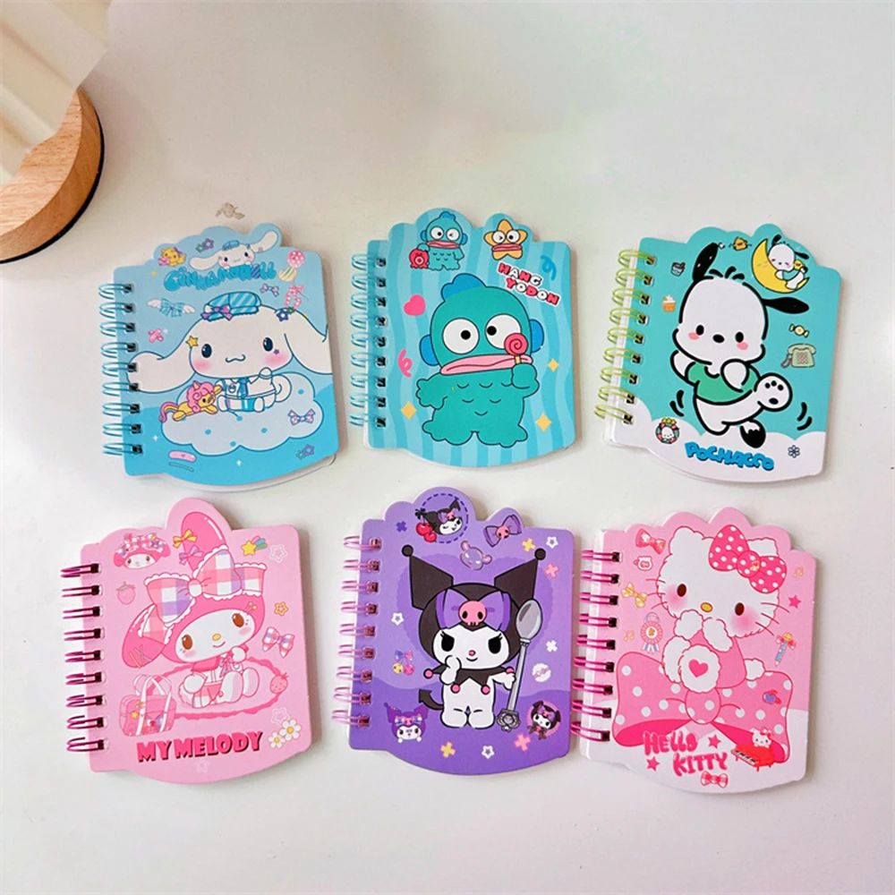 Sanrio Hellokitty Diary Notebook Anime Series Kawaii Kuromi My Melody Cinnamoroll Cartoon Student Portable Notebook Kids Gift