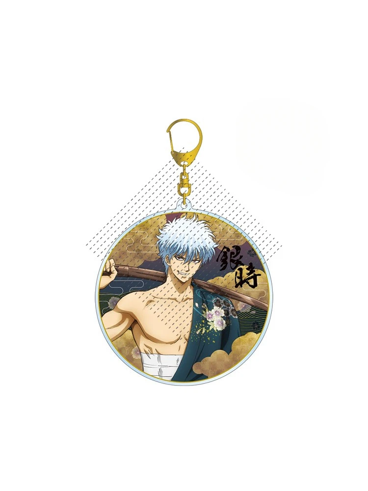 Game Okita Sougo Sakata Gintoki Hijikata Toshirou Katsura Kotarou Keychain Doll Anime Acrylic Keyring Pendant for Gift