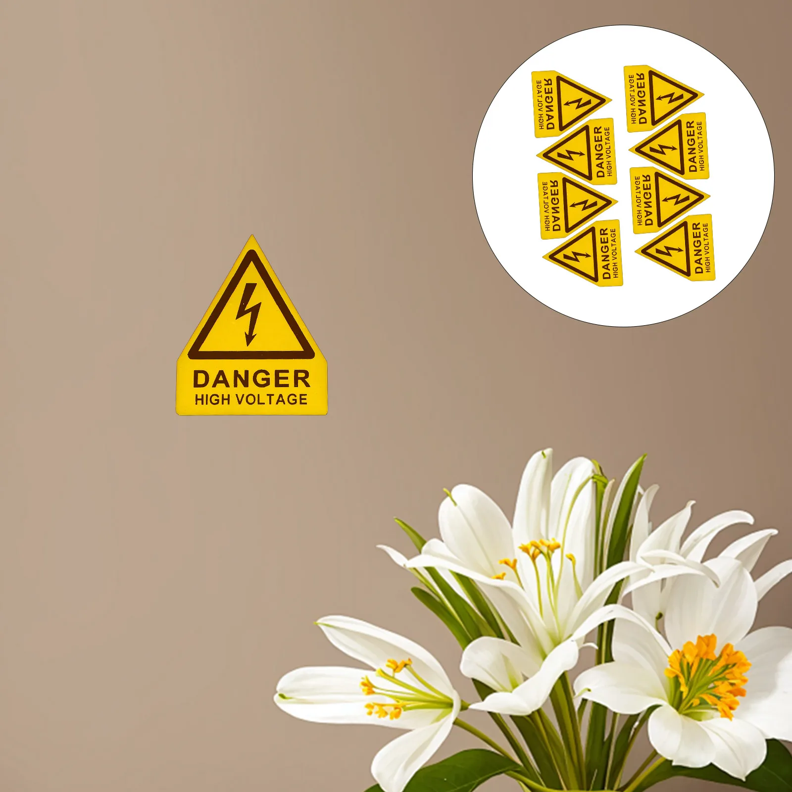 6 cartelli di pericolo ad alta tensione, etichette di avvertimento per la sicurezza delle apparecchiature elettriche, pannello adesivo industriale, triangolo giallo