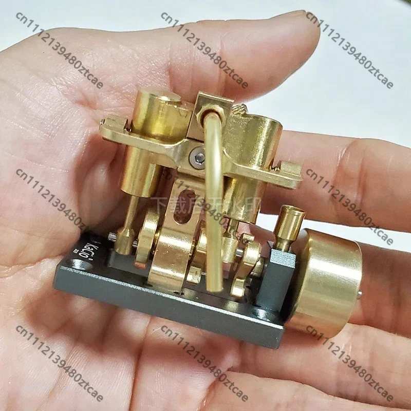 Mini In-line Twin Cylinder Steam Engine Model Retro Physics Experiment Toy Dual Cylinder Steam Power Device for Retro Boat DIY