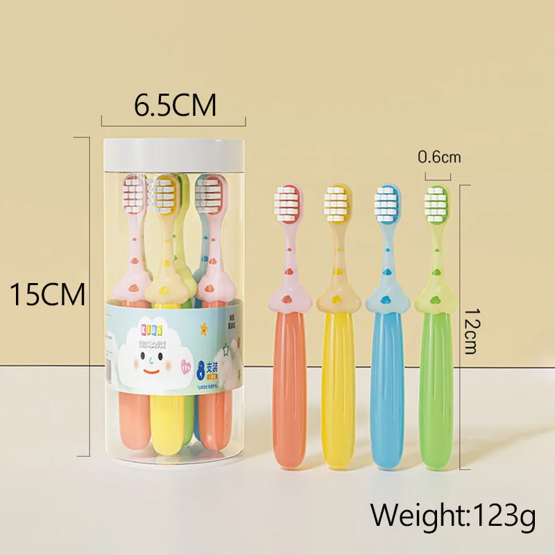 8PC Children's Soft Bristled Toothbrush Cute Cloud Brush Handle Soft Gum Protection Safe Materials Caring For Kids Dental Health