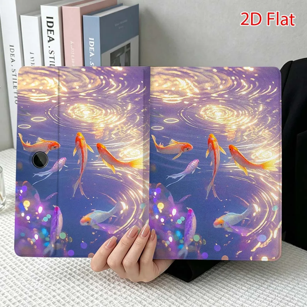 Beautiful fish pattern For OPPO VIVO IQOO OnePlus Realme Pad 3 Pro 13 12.1 11.4 11 inch Pen Tray Tablet Case Soft