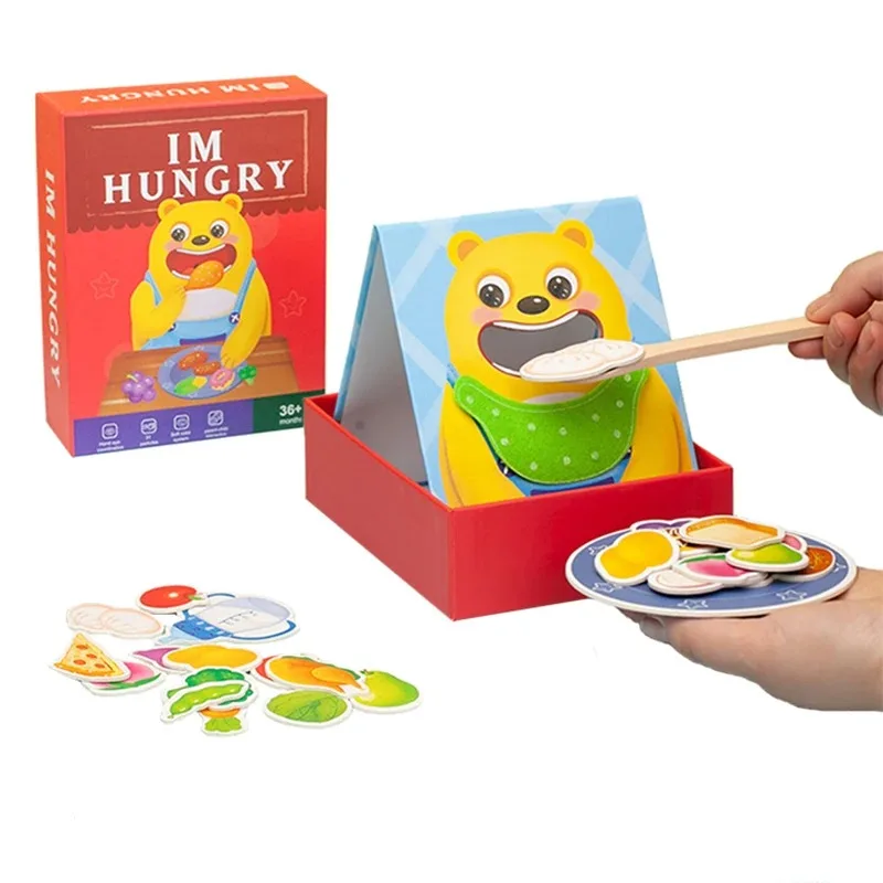 Montessori Todder Toys Simulation Feeding Game Spoon Chopstick Training Toys Kids Role Play Game Fine Motor Educational Toys