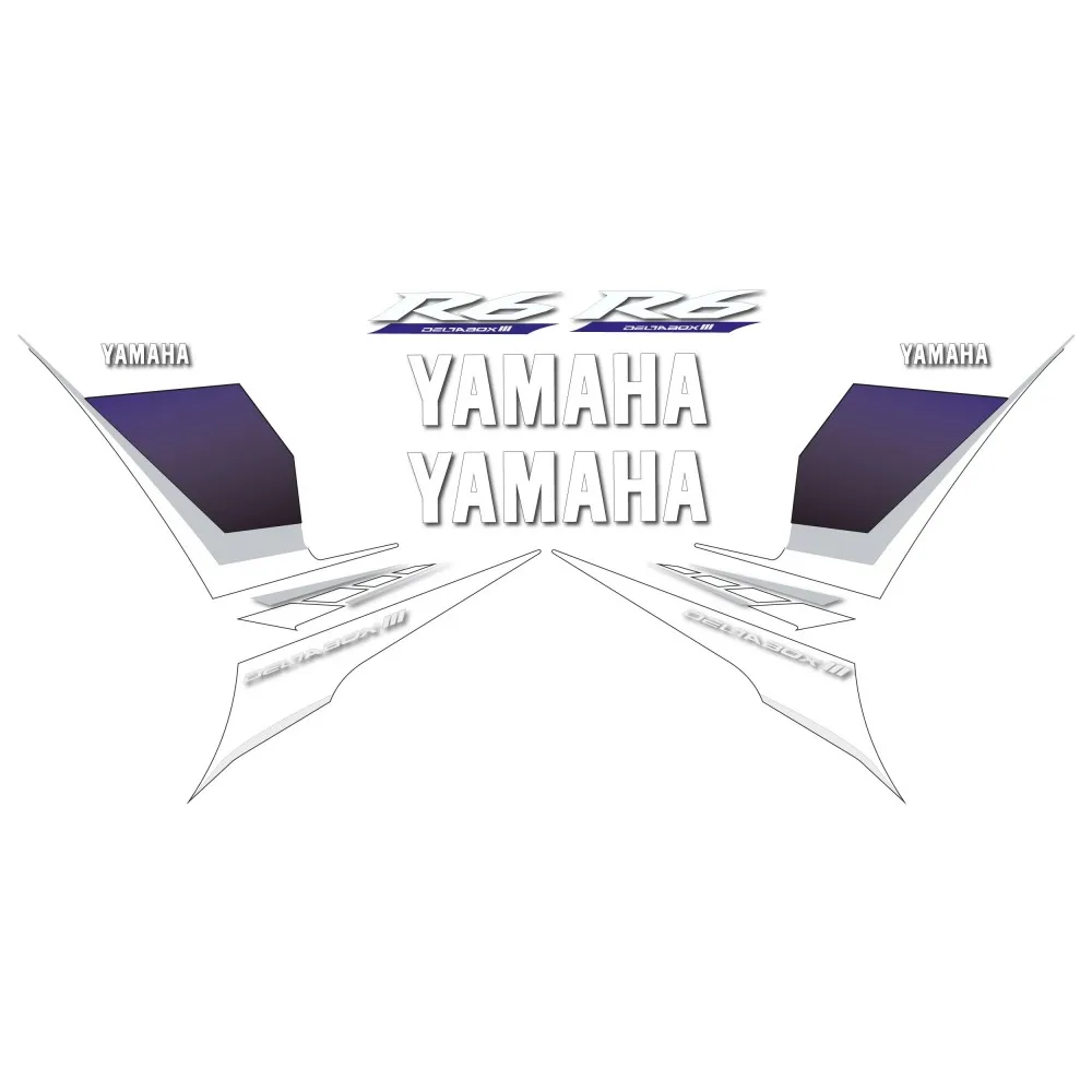 Motorbike road compatible sticker kit Blue Yamaha YZF R6 (R6S) 2008