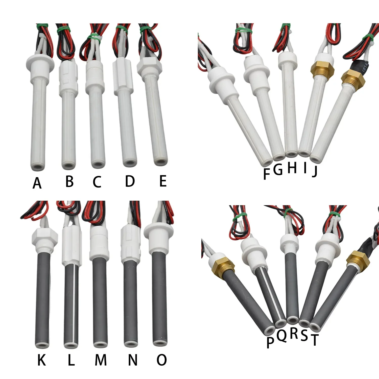 Encendedor de cerámica de 220V, tubo de calefacción de cerámica, bujía para estufa de pellets, 10,5x6x100mm, 350W, encendedor de estufa de pellets negro