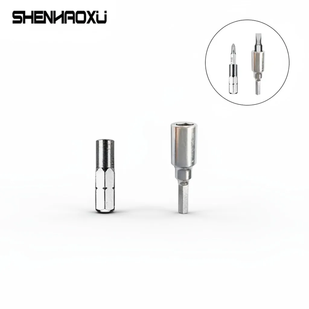 4mm-6.35mm Adapter Precision Bits Set CR-V Slotted Phillips Screwdriver Drill Bit for Mobile Phone, Camera & Computer Repair