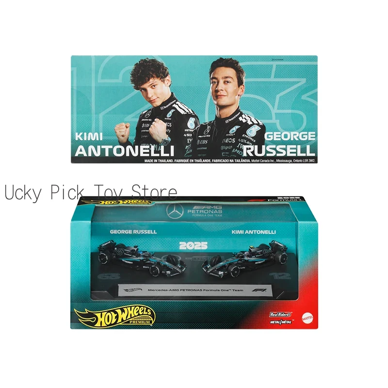 Hot Wheels JMM89-C F1 Premium 2-Pack,Ferrari Aston Martin Alpine Teams,1:64 Diecast Car Models, Collector's Gift for Racing Fans
