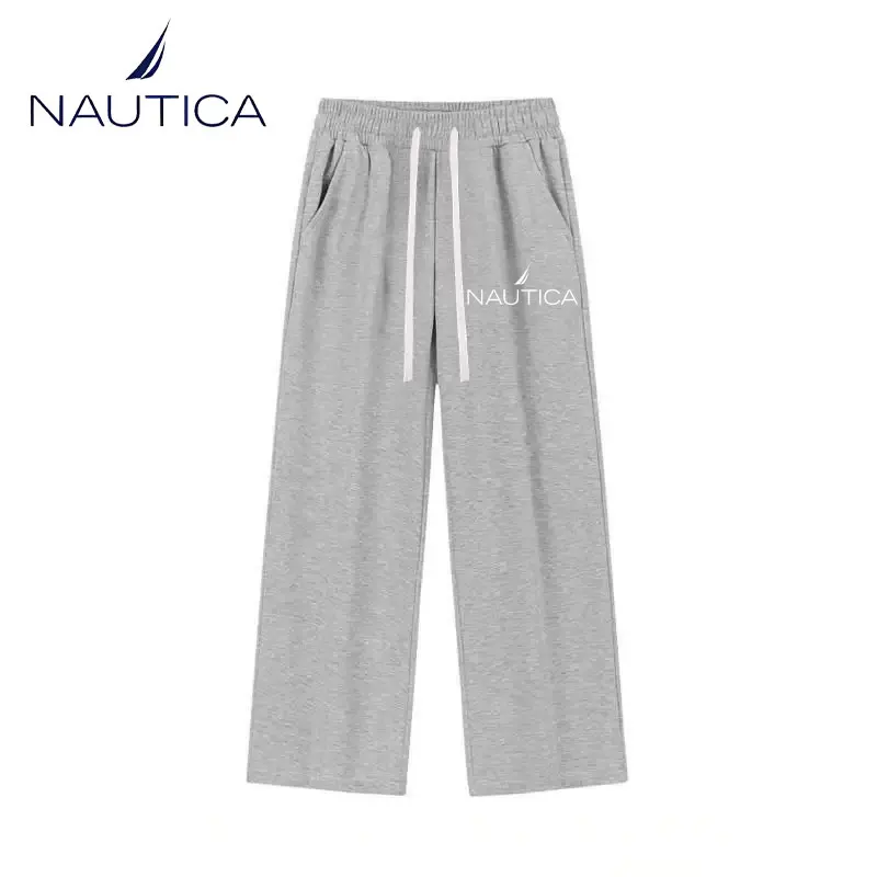 Nautica brand hot selling spring and autumn printed loose straight leg sports casual pants, men's long pants knitted pants