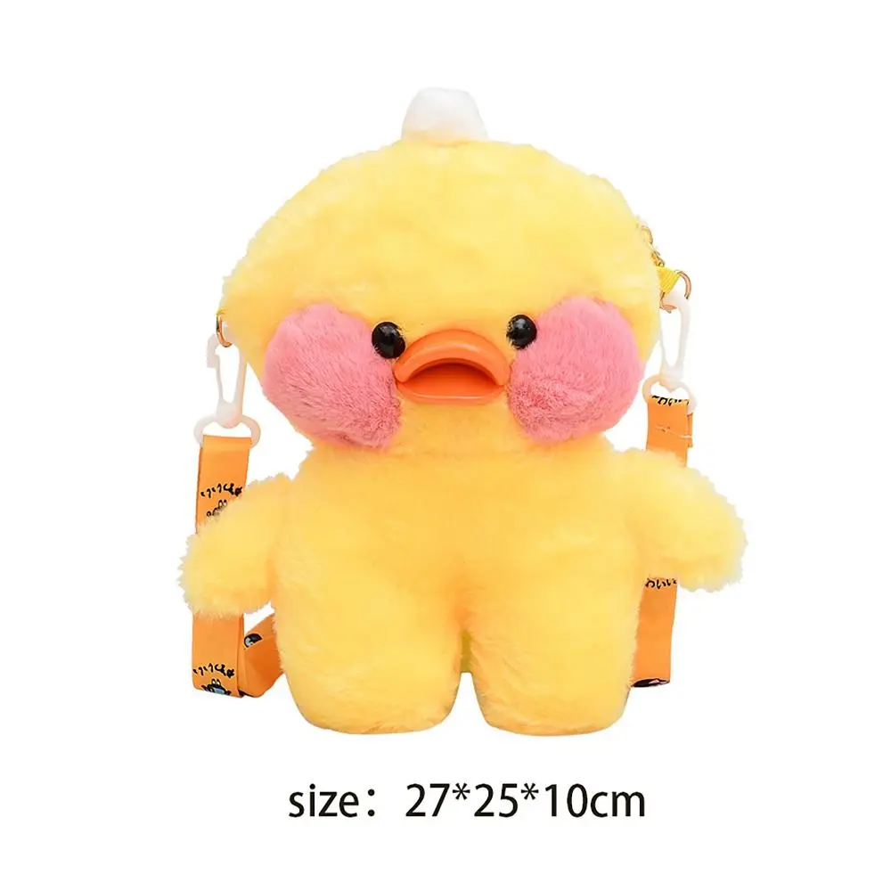 Cartoon Duck Children Shoulder Bag Trendy Large Capacity Adjustable Length Messenger Bag Plush Plush Bag Daily Life