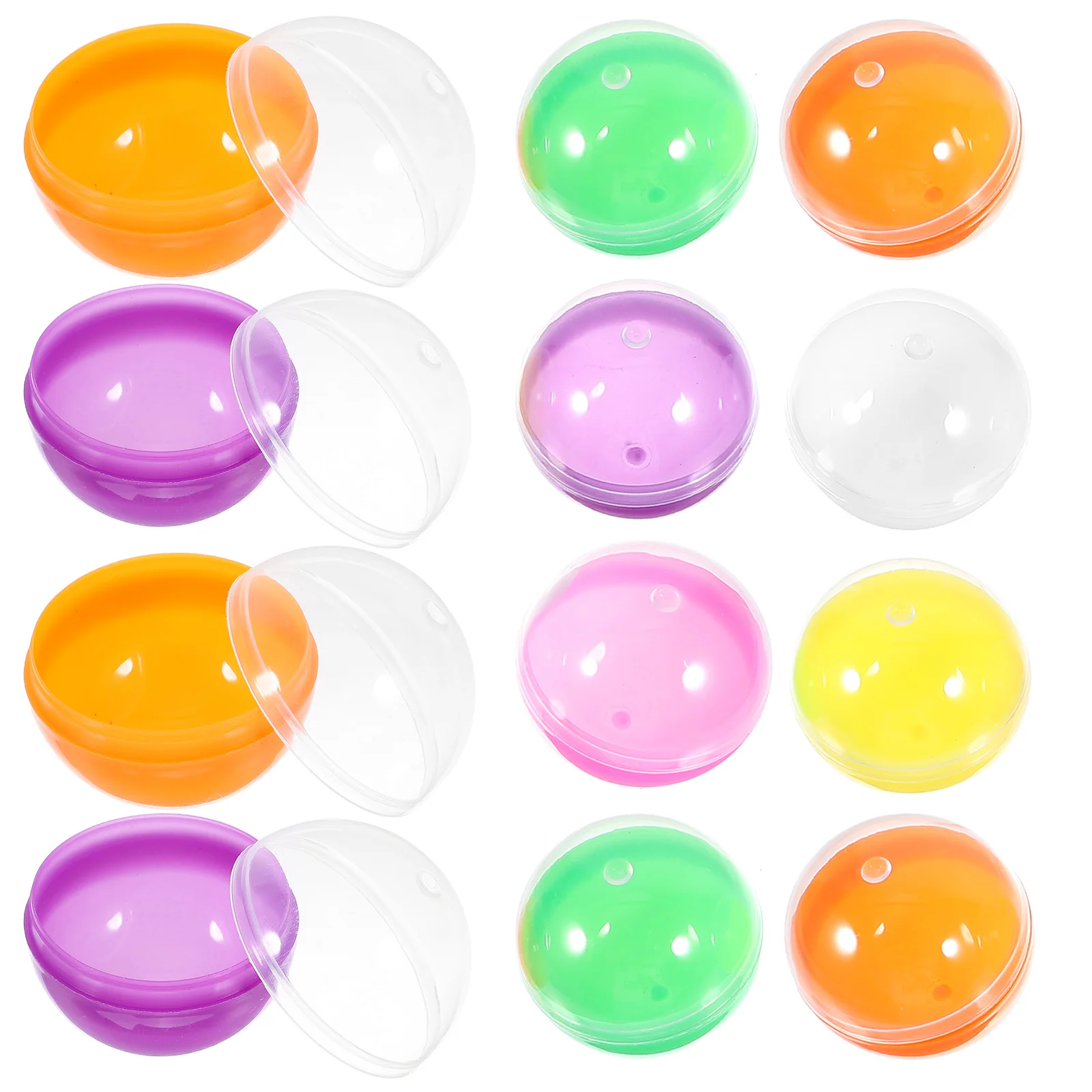 50 Pcs Egg Machine Capsule Shell Round Capsules Empty Ball Toys Gumballs Trinkets Prize Fillable Plastic Vending Child