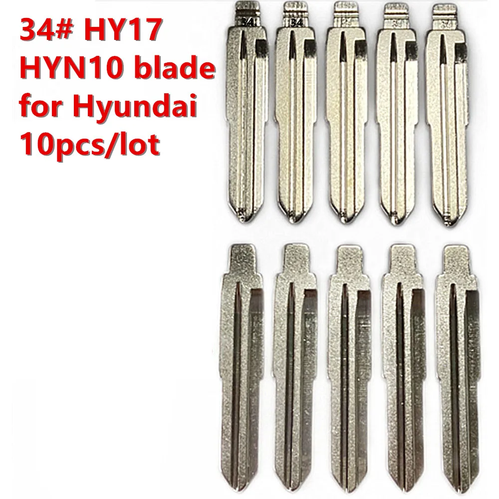 34# HY17 HYN10 Metal Uncut Blank Flip Remote Key Blade 10pcs for Hyundai ACCENT MISTRA Kia RIO M4 for keydiy KD xhorse VVDI JMD