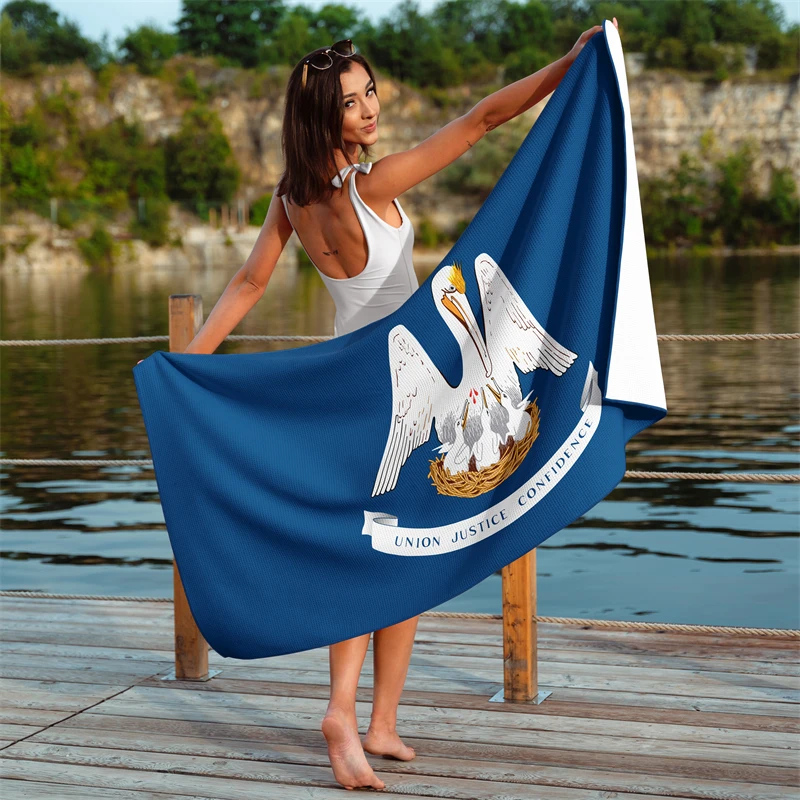 Gaslight Gatekeep Girlboss Louisiana Waffle Beach Towel 150cm x 75cm