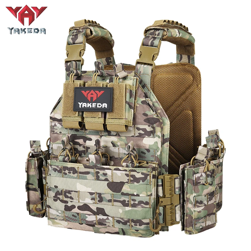 Hot Sale Chaleco Vest Tactical Gear Plate Carrier Jacket With Molle 1000D Body Protection Black Tactical Vest Chest Rig