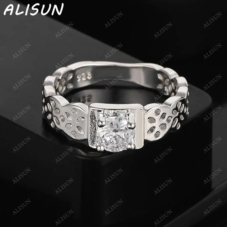 

ALISUN, стерлинговое серебро 925 пробы, цирконы, геометрическое обручальное кольцо для женщин, ювелирные изделия Grace, модные подарки на день рождения