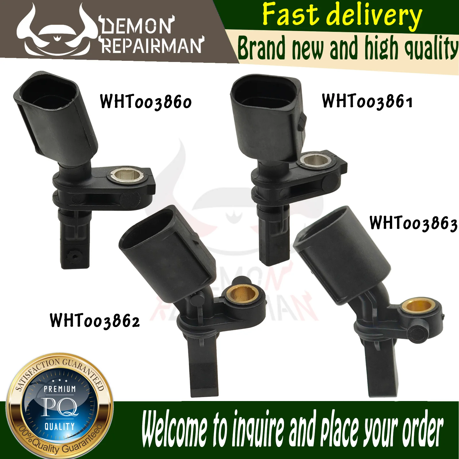 

WHT003860 ABS Wheel Speed Sensor Compatible with Volkswagen Polo Seat Ibiza 2.0L Lupo 1.6L Audi A1 A2 1.0L 1.2L 1.4L WHT003863