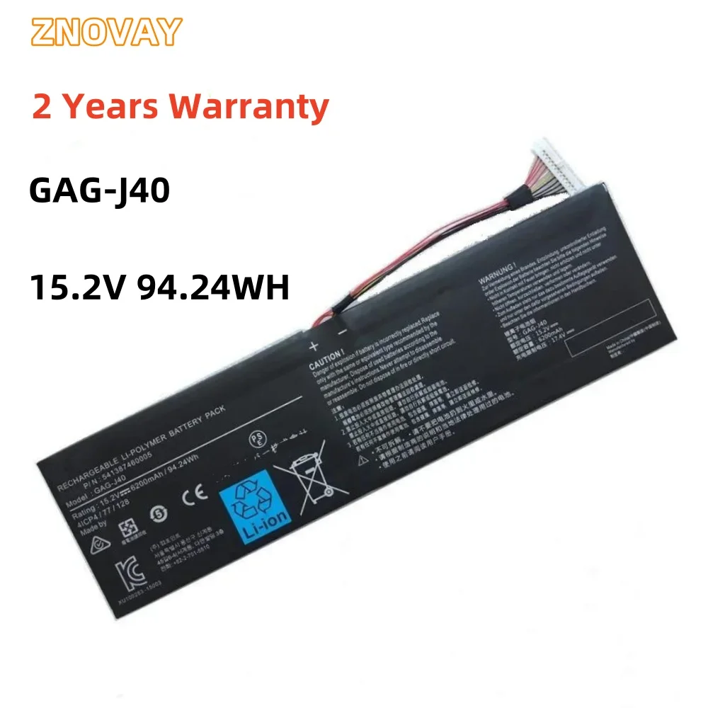 ZNOVAY GAG-J40 94.24WH Laptop Battery for Gigabyte Aorus X7 Dt V7 V8 V6 Aero 15 14 V7 14-W-CF2 15x 15w 14-P64WV6 P64Wv7-De325Tb