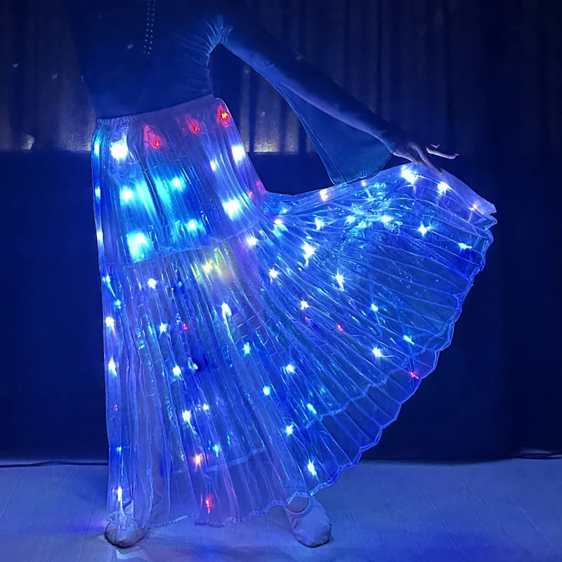 Led Rok Vrouwen Buikdansen Light Up Rok Lange Tutu voor Meisjes Rave Accessoires Glow Carnaval Stage Performance Props