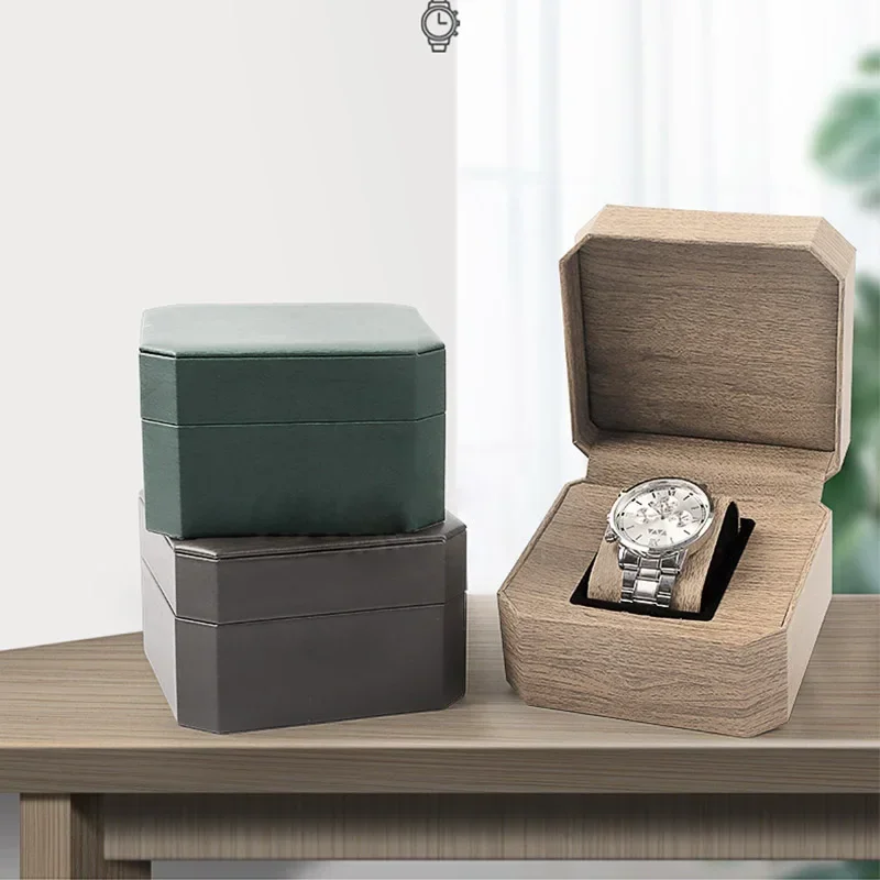 علبة عرض ساعة واحدة للرجال ، صندوق تخزين الساعات ، حامل ساعة اليد ، منظم مجوهرات السفر ، هدية ، بو