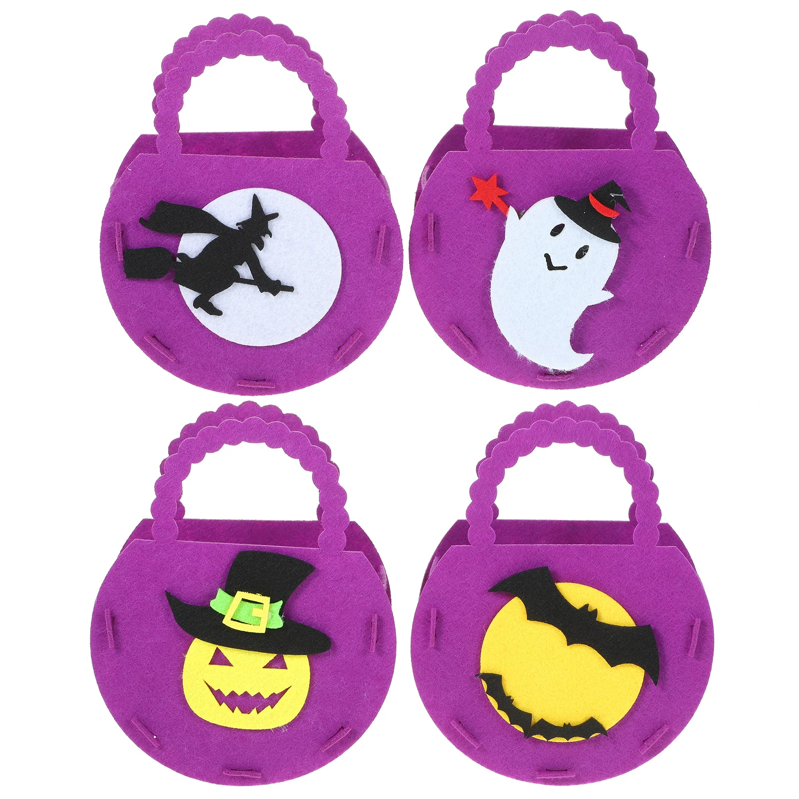 

4Pcs Halloween Candy Pouches Goodie Bags Felt Handbags for Festival Gifts and Party Favors Halloween Candy Handbags
