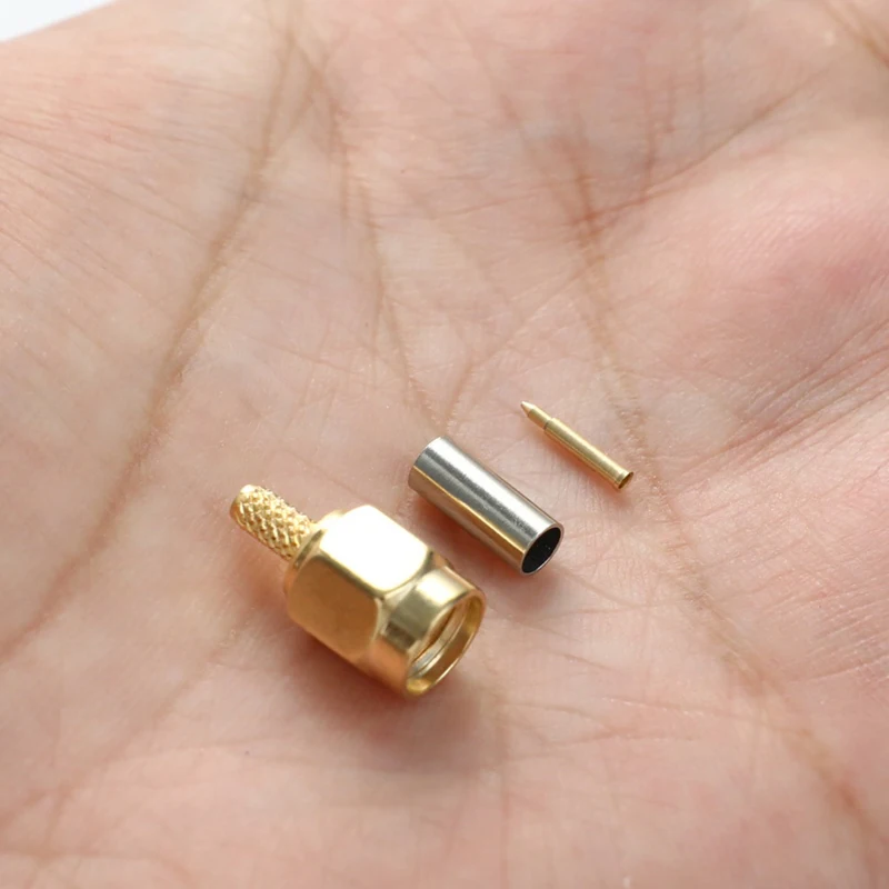 10Pcs High-quality SMA Male Plug Crimp For RG174 RG316 RG178 RG179 LMR100 Cable RF Connector