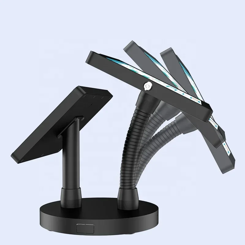 2026 Lockable Dual tablet POS counter stand Security desk mount Dual-Tablet Kiosk Stand for iPad 10.9 inch 11inch