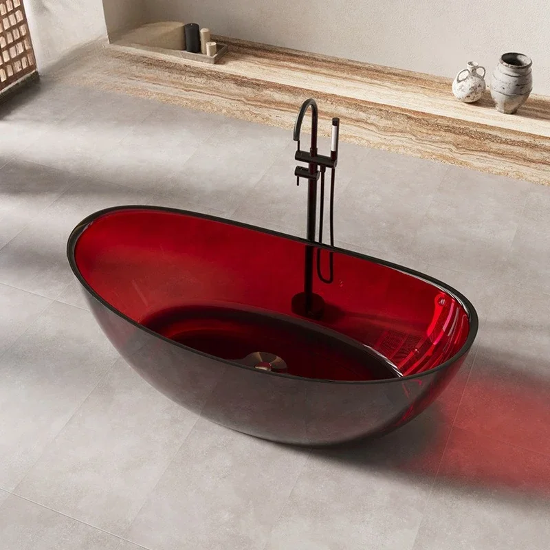 

Free-standing transparent resin bathtub multi-color 1.6-1 meters luxury hotel villa