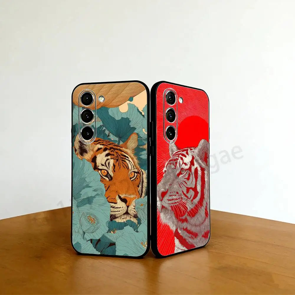Fashionable Tiger Dragon Phone case For Samsung Galaxy A53,51,72,73,31,30,42 Soft Silicone Black Cover
