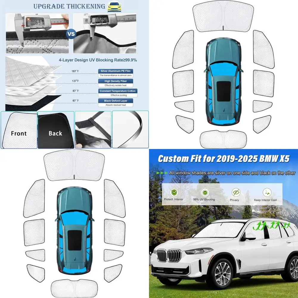 

Набор из 10 улучшенных солнцезащитных шторок для автомобильных окон, защита от УФ-излучения и конфиденциальность, идеально подходят для кемпинга и использования на открытом воздухе