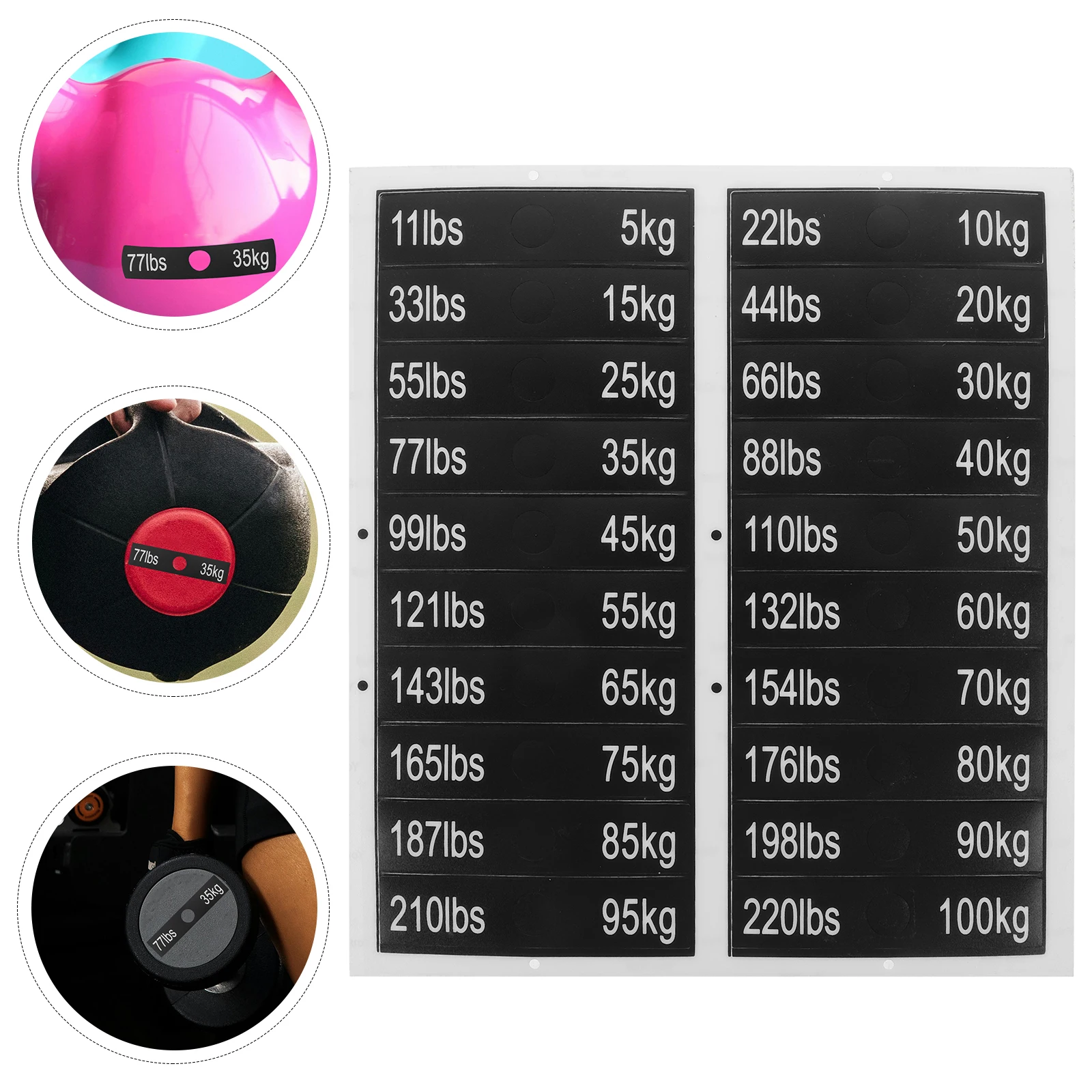 

Weighted Block Stickers Numbered 5-100kg Gym Equipment Labels Identification Tags Compatibility Fitness Goals
