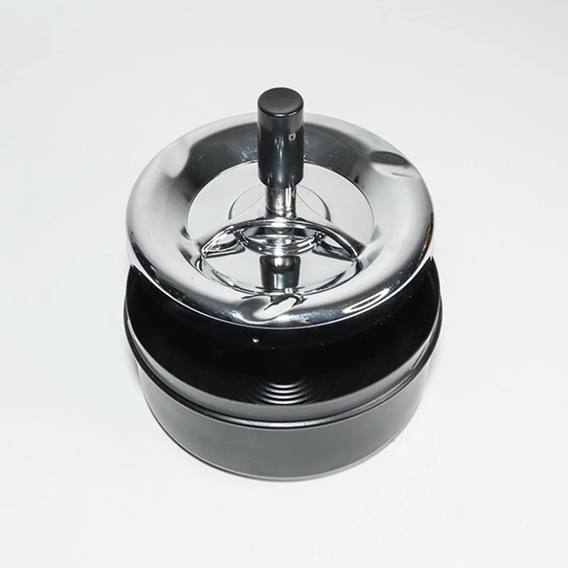 Stainless Steel Spinning Plain Ashtray C Igarette Ash Tray Press Rotating Lid C Igarette Ashtray